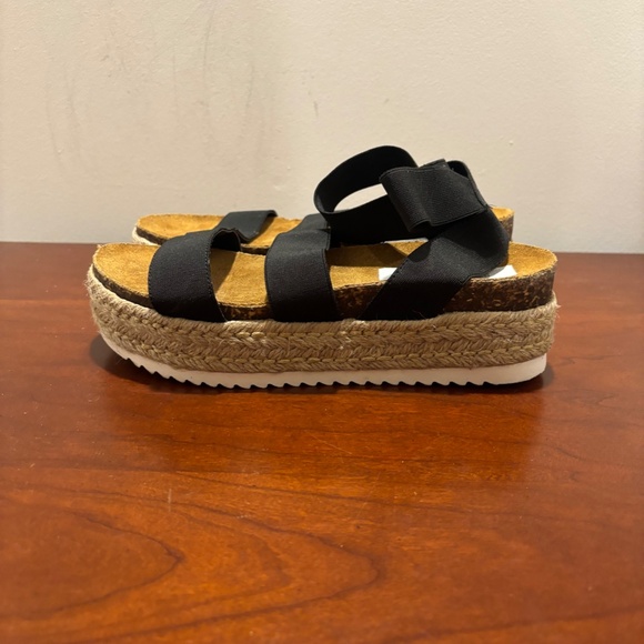 Steve Madden Women's Kimmie Platform Espadrille Sandals in Black Size 8 - Picture 3 of 8